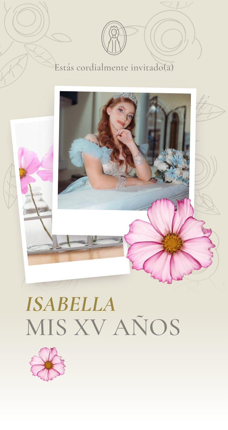 Invitación estilo Flor moño — portada
