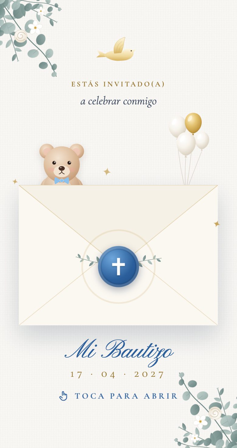 Invitación estilo Osito — portada