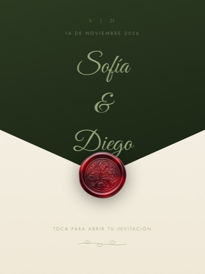 Invitación estilo Elegante — sobre