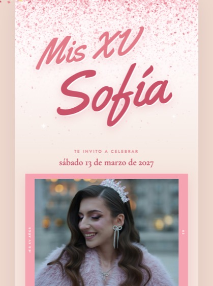 Invitación de XV estilo Copa collage — portada