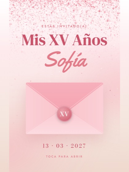 Invitación de XV estilo Copa collage — sobre