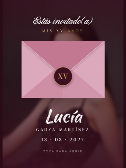 Invitación de XV estilo Moderno — sobre